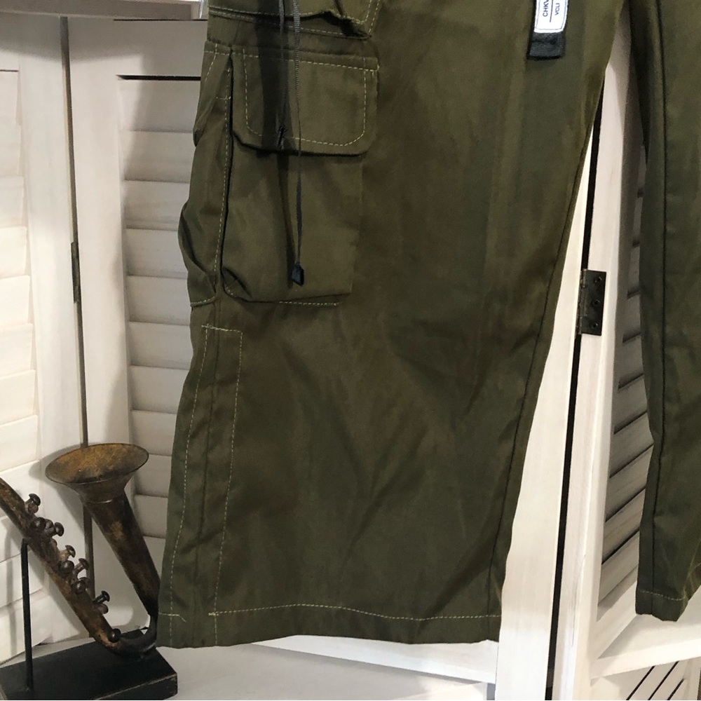 Army green Y2K safari high rise grunge skater cargo pants Sz S - Picture 8 of 9